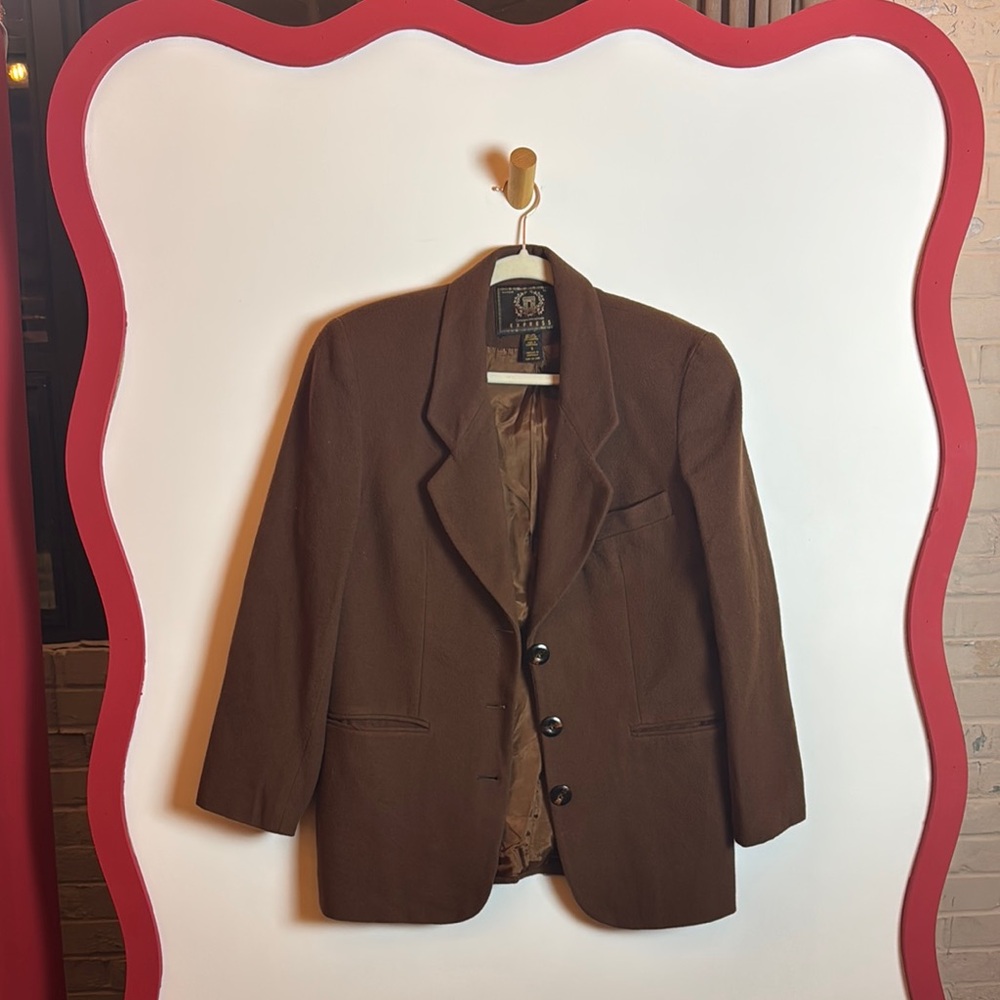 Express Brown Blazer Classic Fit Suit Jacket